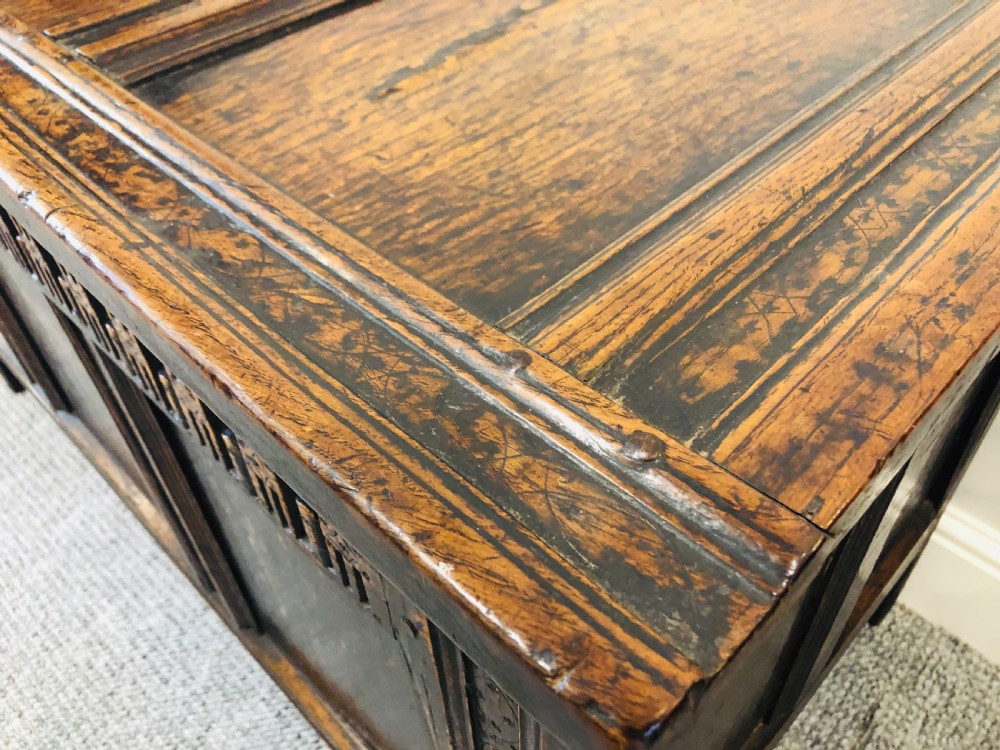 Antique 18th Century Oak Panelled Coffer View VII