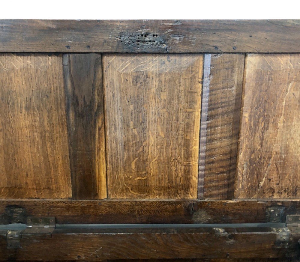 Antique 18th Century Oak Panelled Coffer View XVIII
