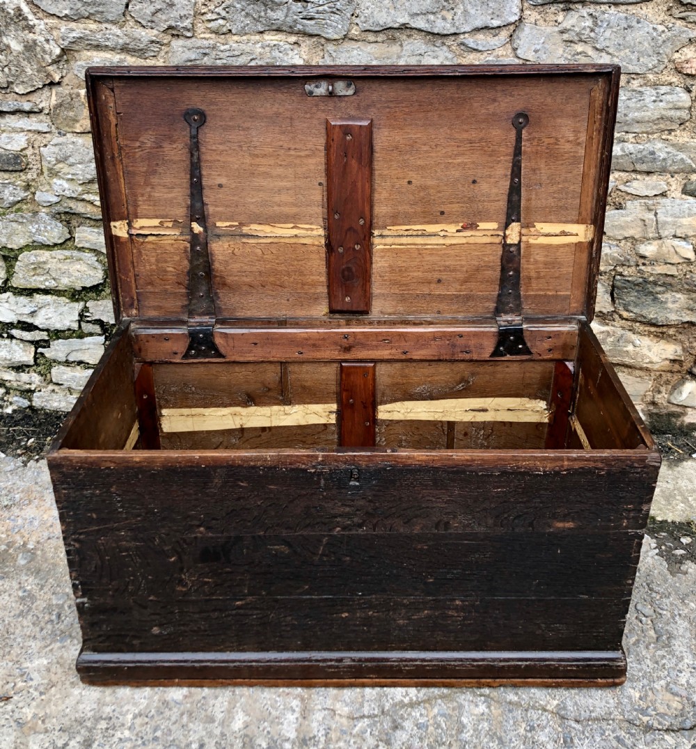 Large Antique Oak Storage Box View V