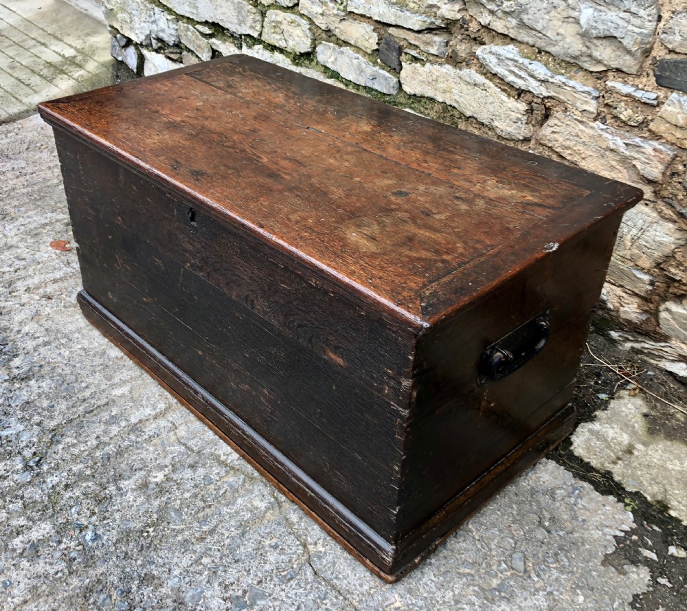 Large Antique Oak Storage Box View XV