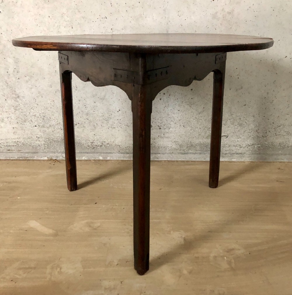 Large Antique Pine and Oak Cricket Table View VI