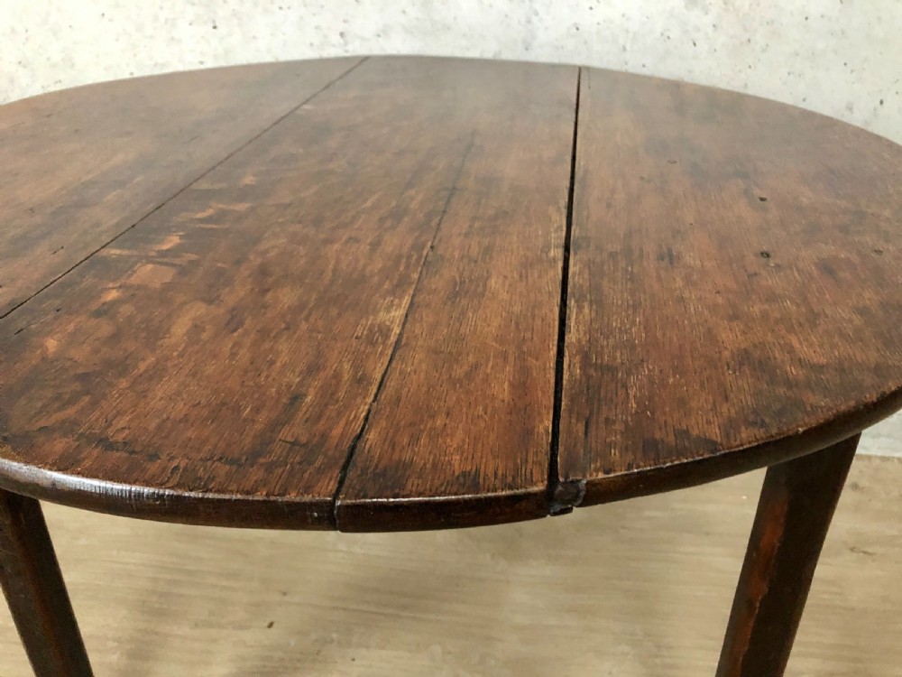 Large Antique Pine and Oak Cricket Table View VIII
