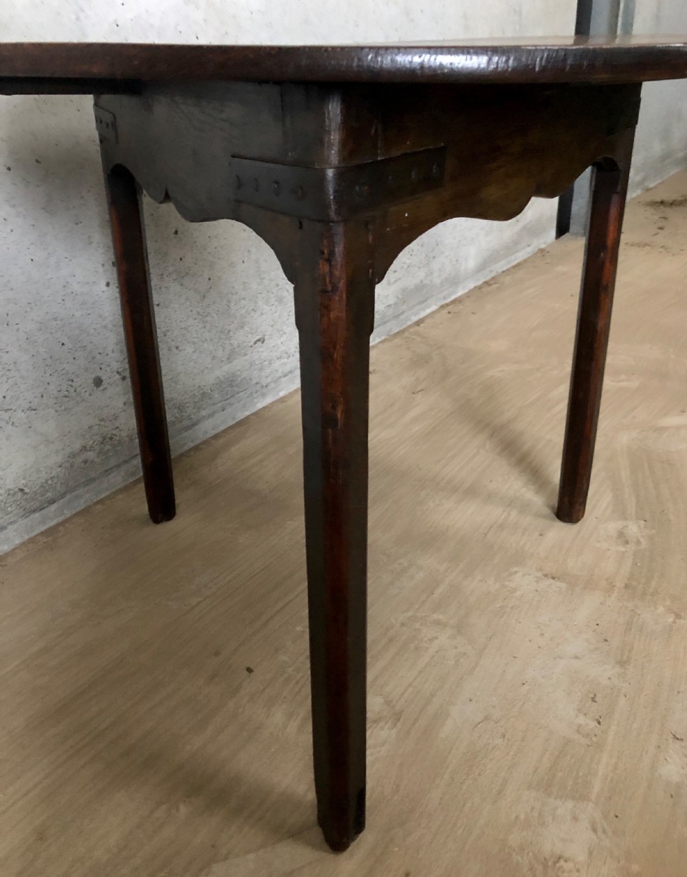 Large Antique Pine and Oak Cricket Table View XI