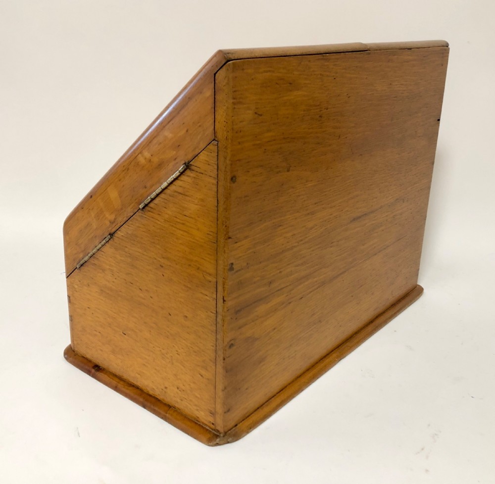 Antique Oak Desktop Stationery Cabinet View X