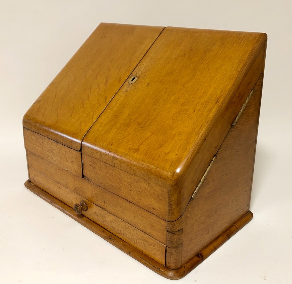 Antique Oak Desktop Stationery Cabinet View XI
