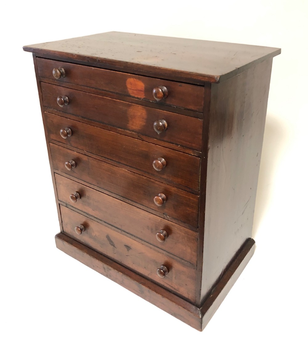 Antique Pine Tabletop Specimen Collectors Cabinet View V