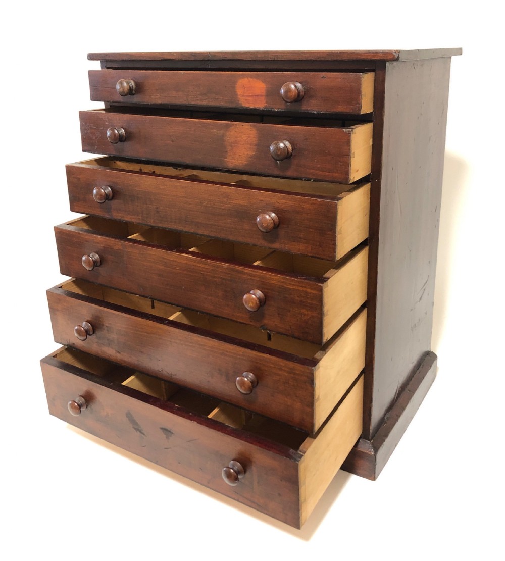 Antique Pine Tabletop Specimen Collectors Cabinet View VI