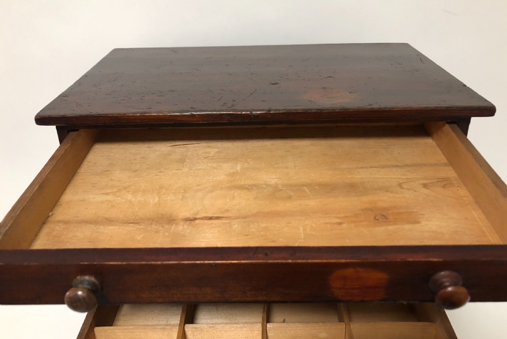 Antique Pine Tabletop Specimen Collectors Cabinet View VIII