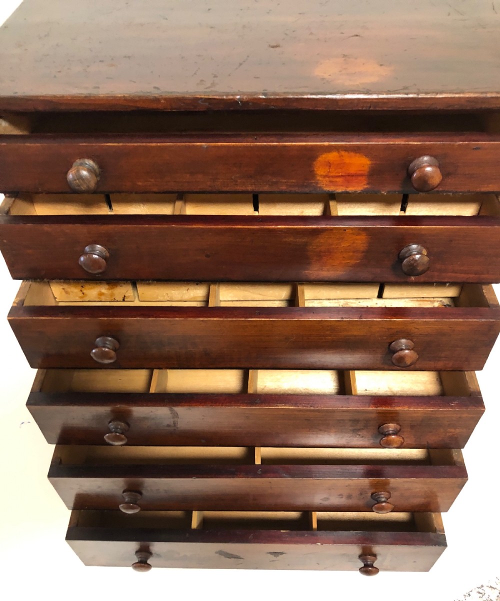 Antique Pine Tabletop Specimen Collectors Cabinet View X