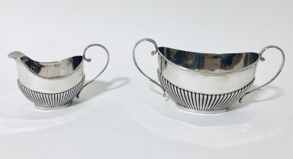 Edwardian Solid Sterling Silver Bachelors Tea Set  View XI