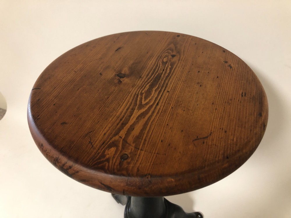 Original Antique Industrial Factory Sewing Machinists Stool View VII