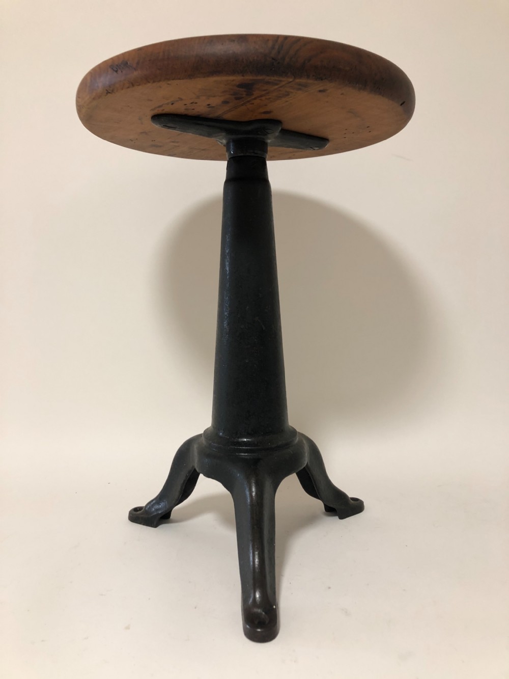 Original Antique Industrial Factory Sewing Machinists Stool View VIII