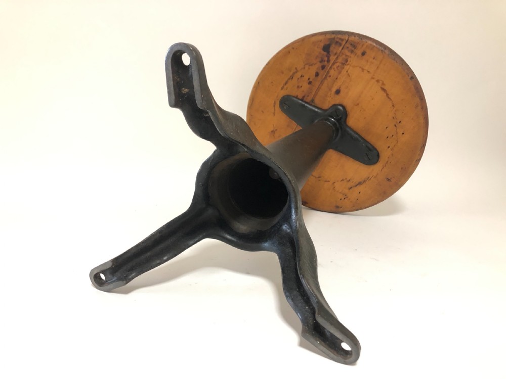 Original Antique Industrial Factory Sewing Machinists Stool View XI
