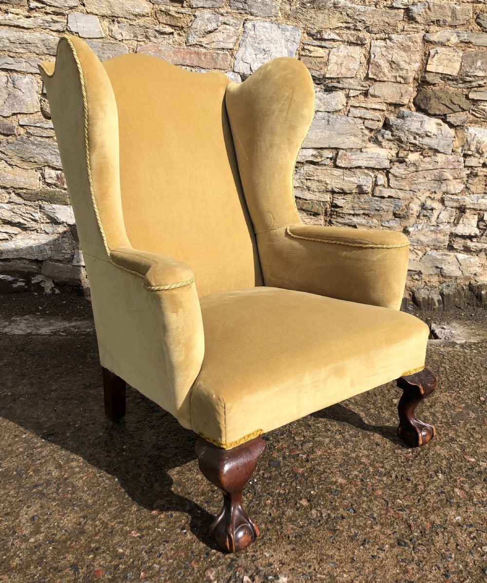 Large Antique Wing Armchair