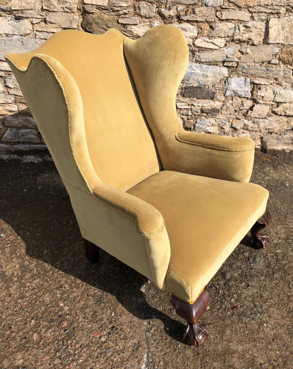 Large Antique Wing Armchair View VI