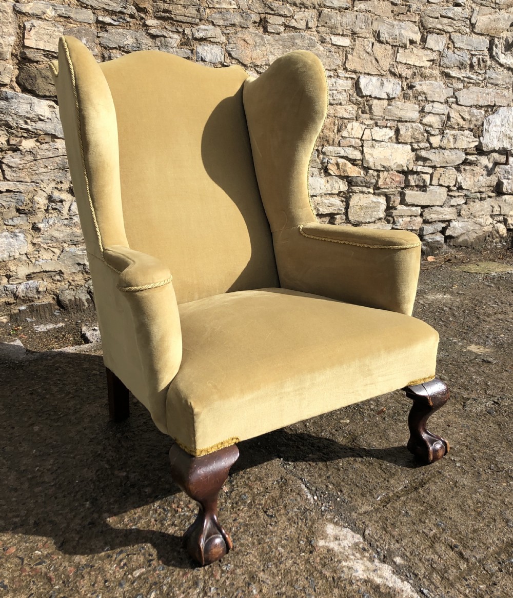 Large Antique Wing Armchair View IX
