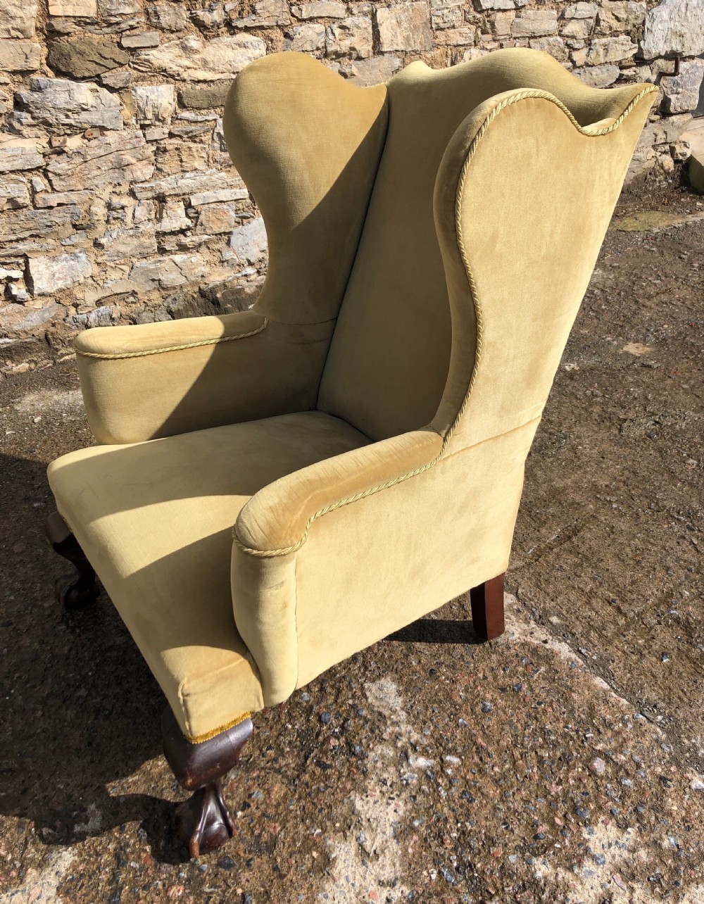 Large Antique Wing Armchair View XV