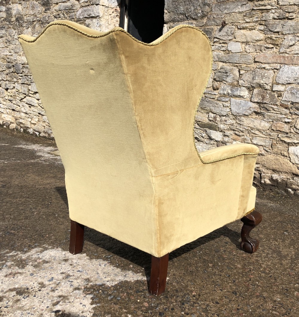 Large Antique Wing Armchair View XVI