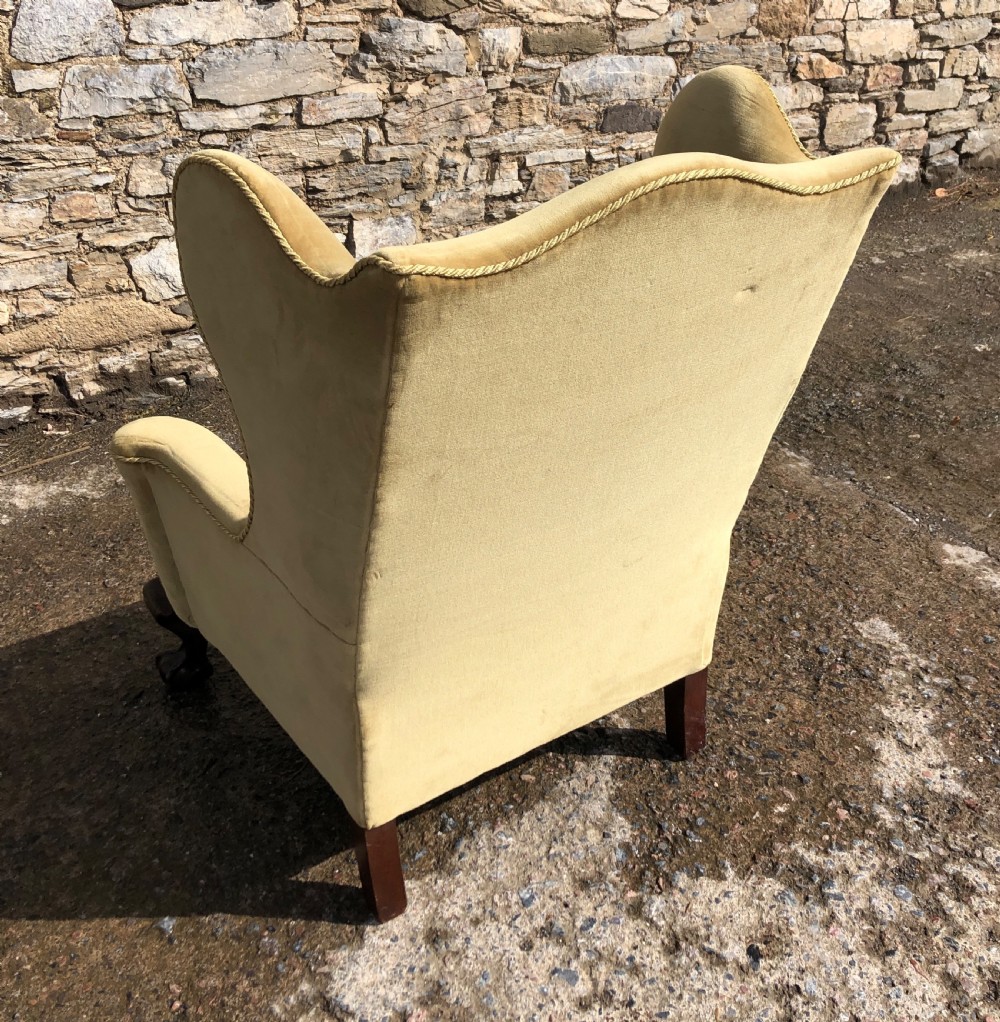 Large Antique Wing Armchair View XVII