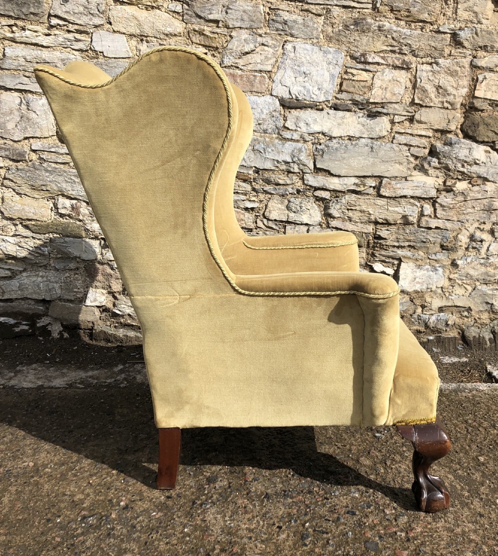 Large Antique Wing Armchair View XX