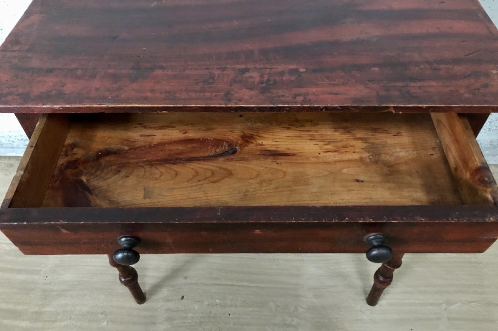 Victorian Pine Side Table in Original Painted Finish View IX