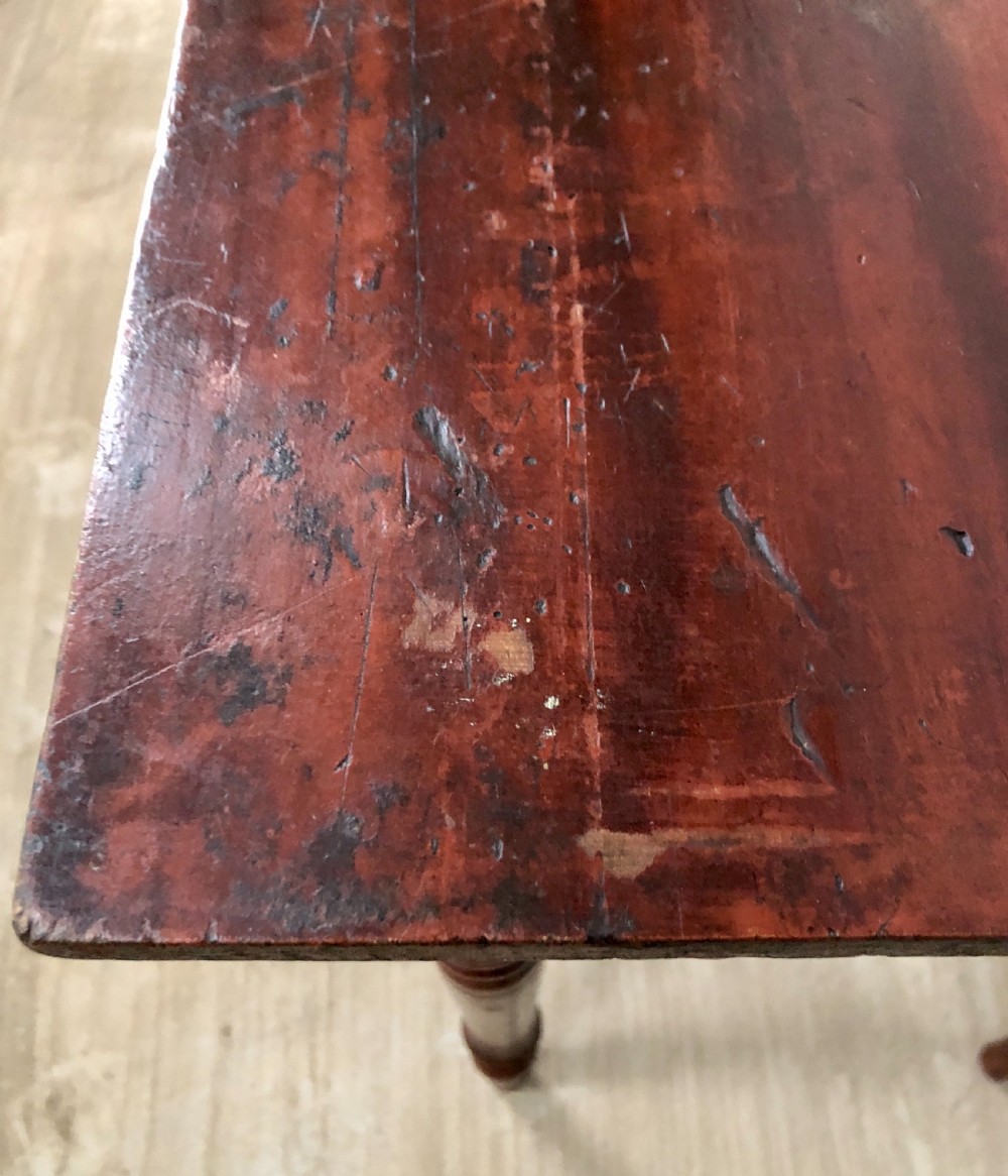Victorian Pine Side Table in Original Painted Finish View XI