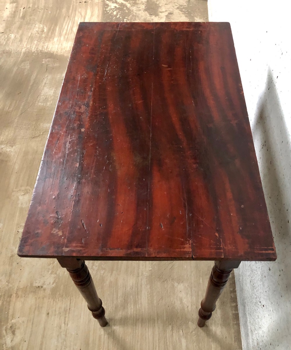 Victorian Pine Side Table in Original Painted Finish View XII