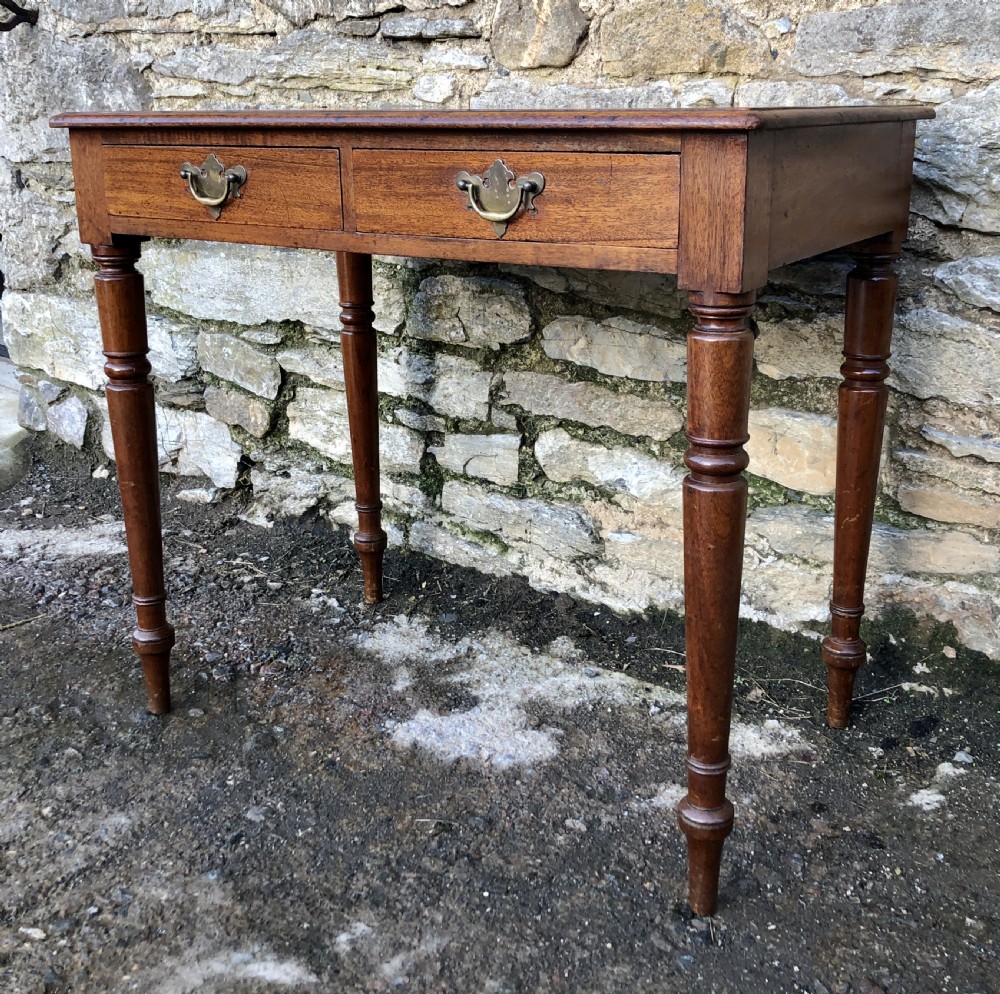 Antique Mahogany Two Drawer Side Table  View II