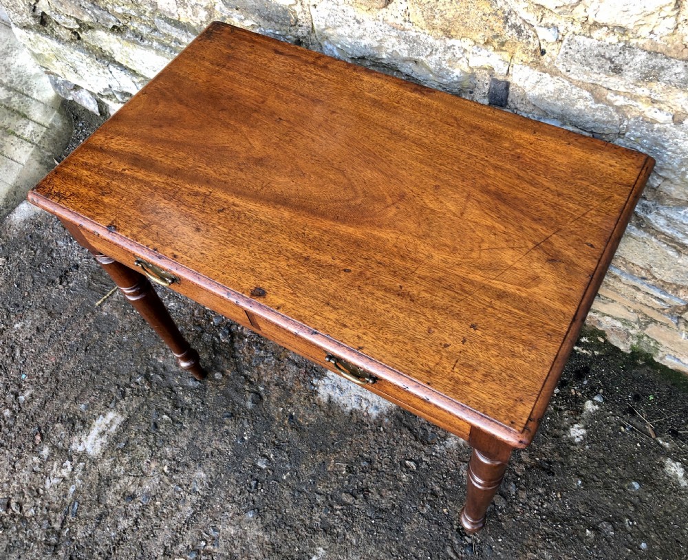 Antique Mahogany Two Drawer Side Table  View IV