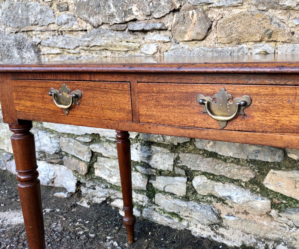 Antique Mahogany Two Drawer Side Table  View VI