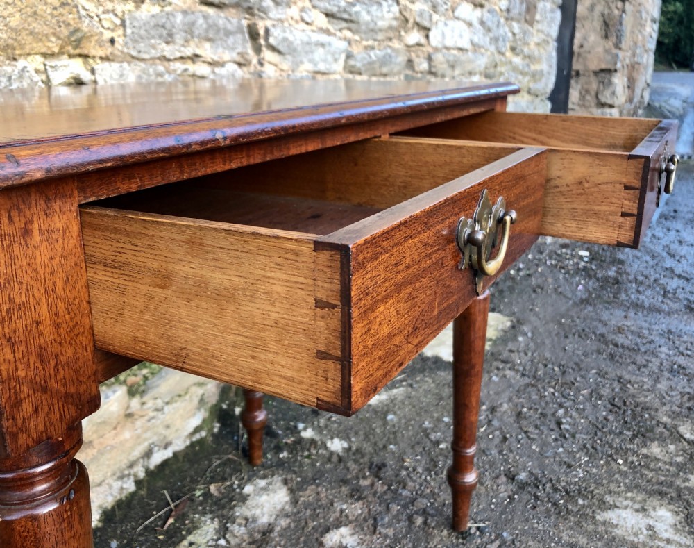 Antique Mahogany Two Drawer Side Table  View VII