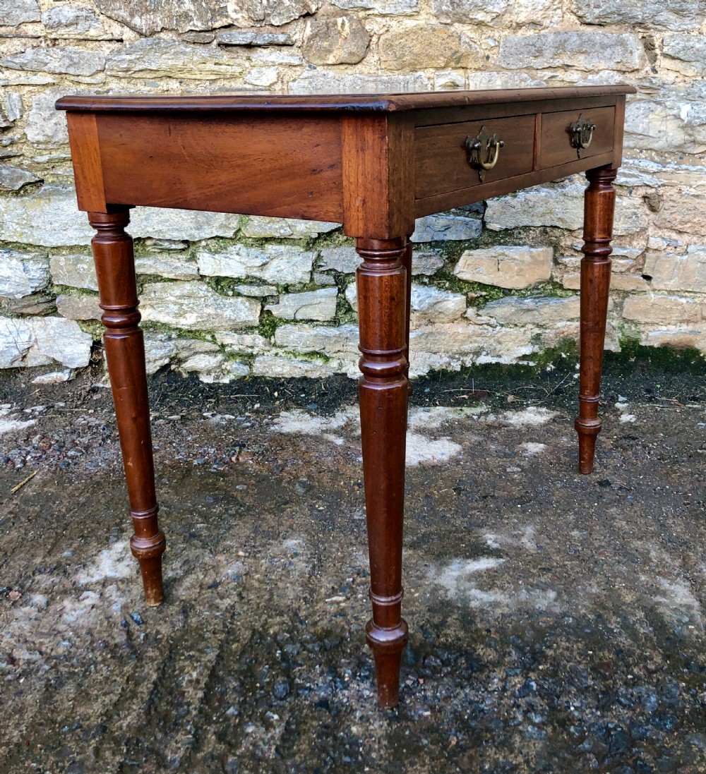 Antique Mahogany Two Drawer Side Table  View VIII