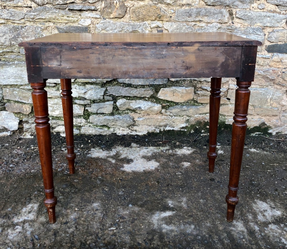 Antique Mahogany Two Drawer Side Table  View X