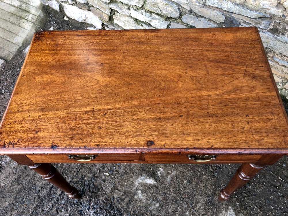 Antique Mahogany Two Drawer Side Table  View XII
