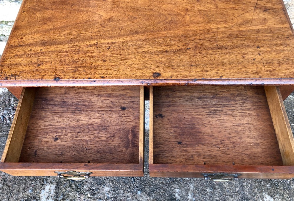 Antique Mahogany Two Drawer Side Table  View XIII