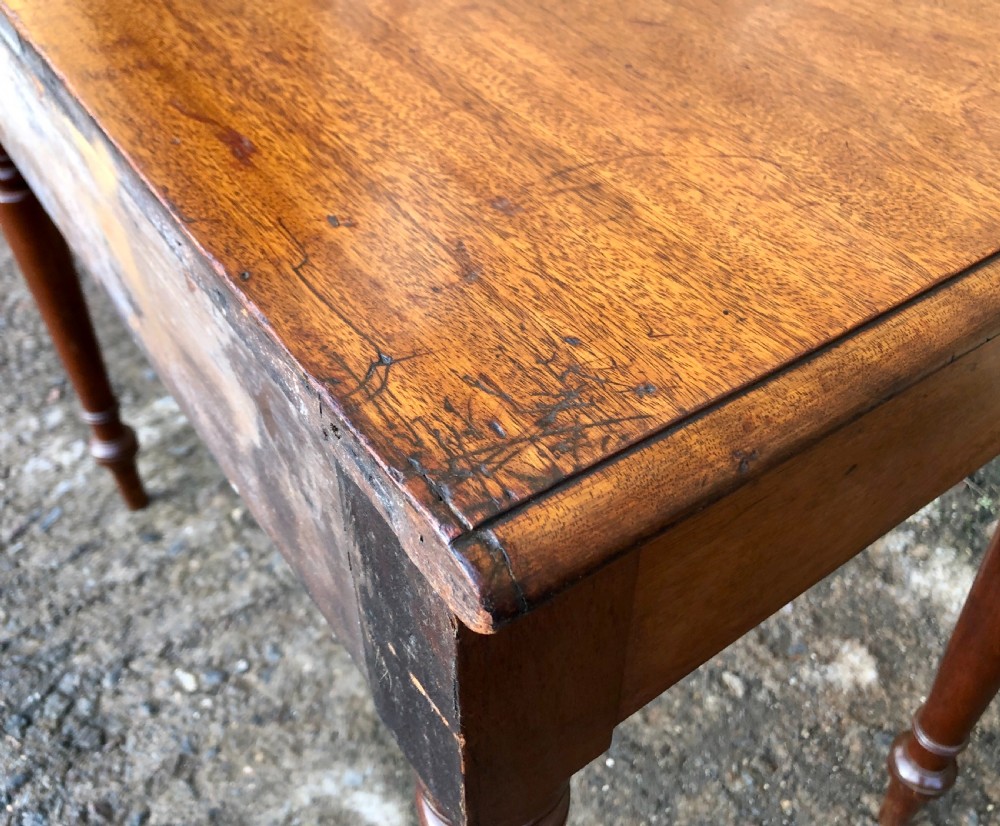 Antique Mahogany Two Drawer Side Table  View XIV