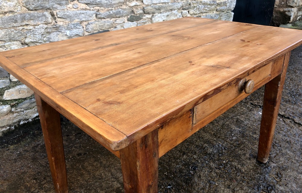 Antique Pine Farmhouse Dining Table View IV
