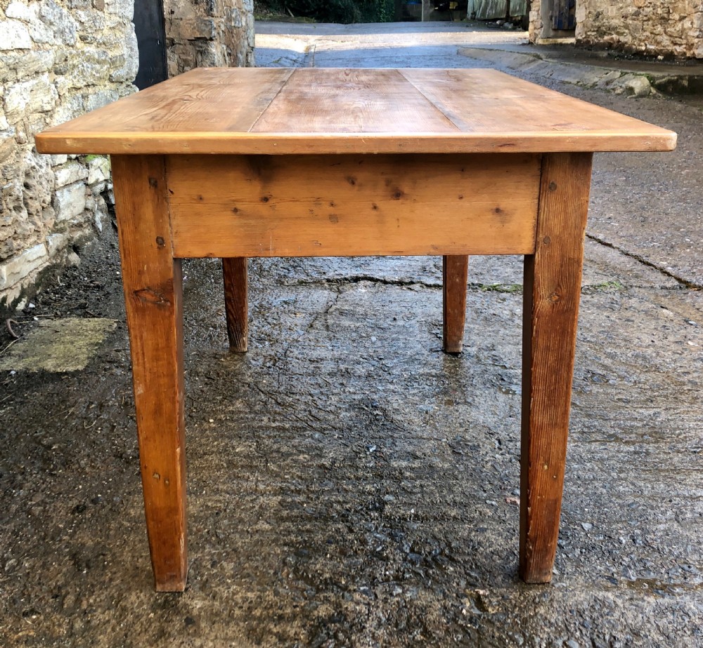 Antique Pine Farmhouse Dining Table View VI