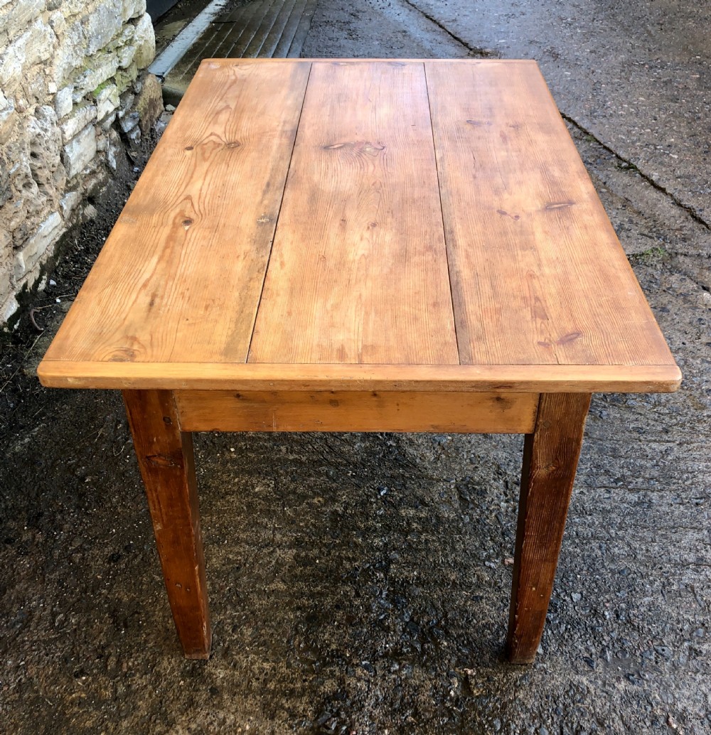Antique Pine Farmhouse Dining Table View XII