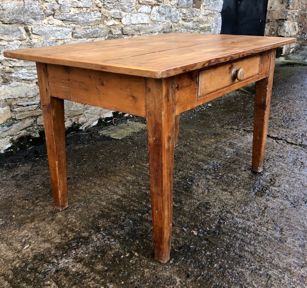 Antique Pine Farmhouse Dining Table View XIII
