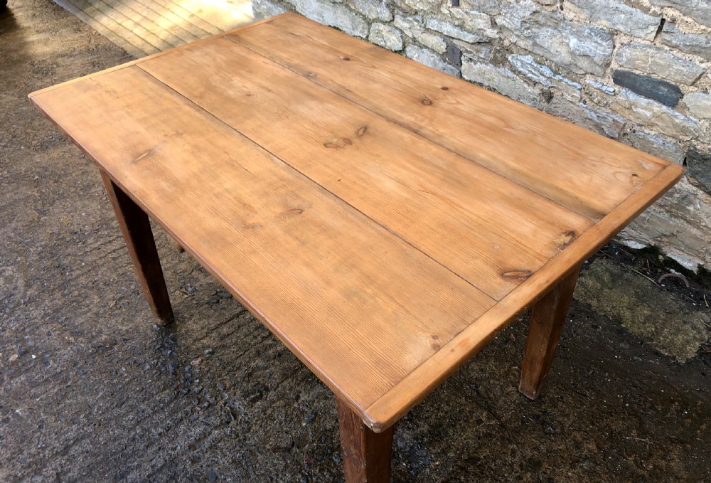 Antique Pine Farmhouse Dining Table View XIV