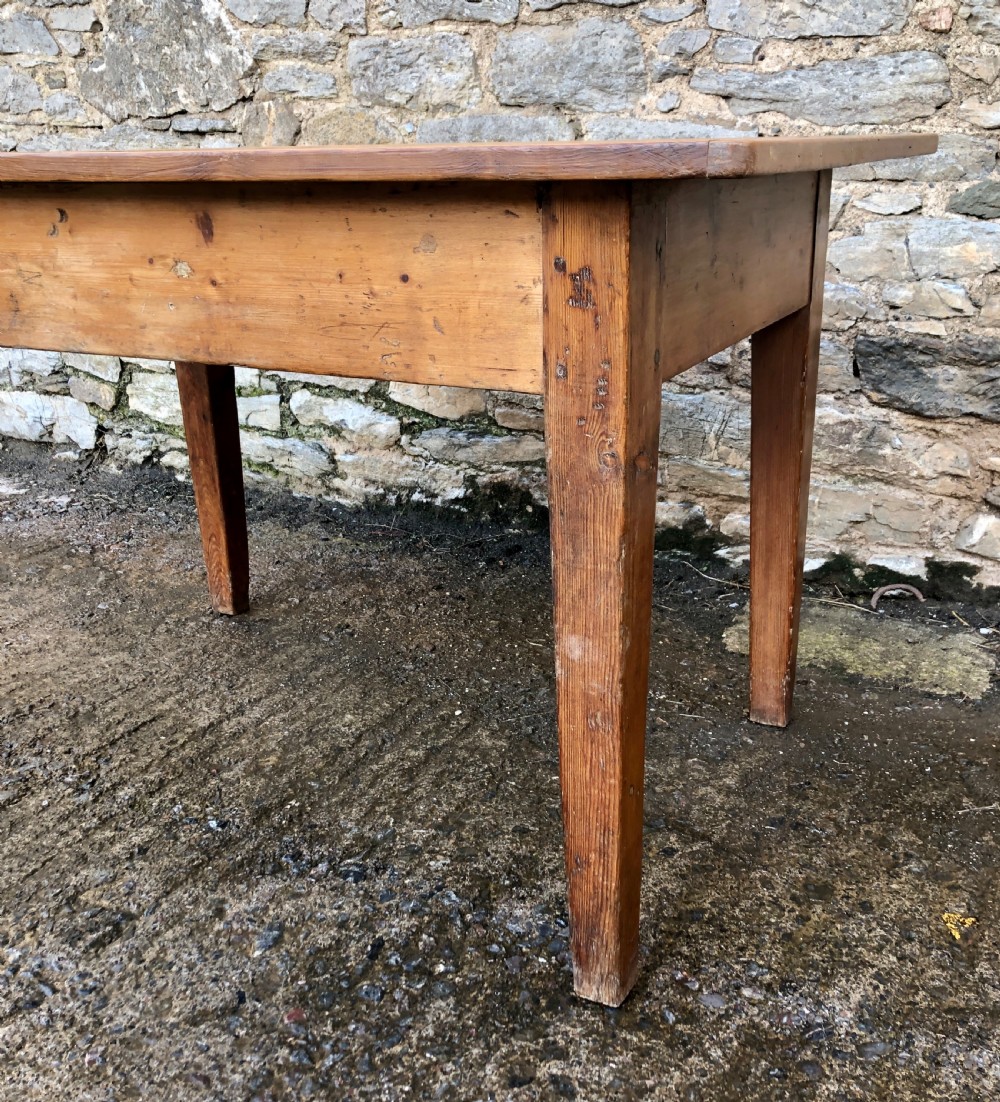 Antique Pine Farmhouse Dining Table View XVI