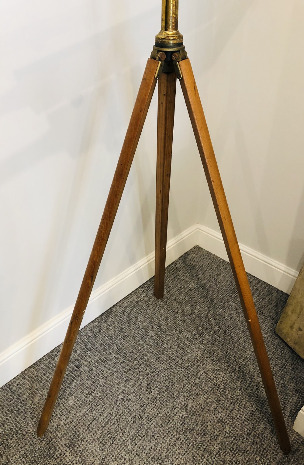 Antique Broadhurst Clarkson & Co Library Telescope on Military Tripod View VII