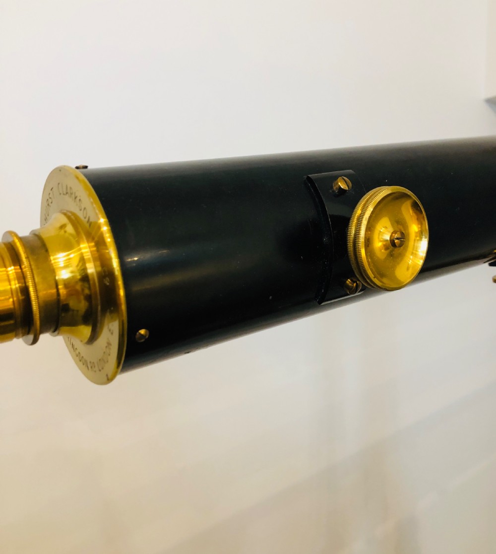 Antique Broadhurst Clarkson & Co Library Telescope on Military Tripod View IX