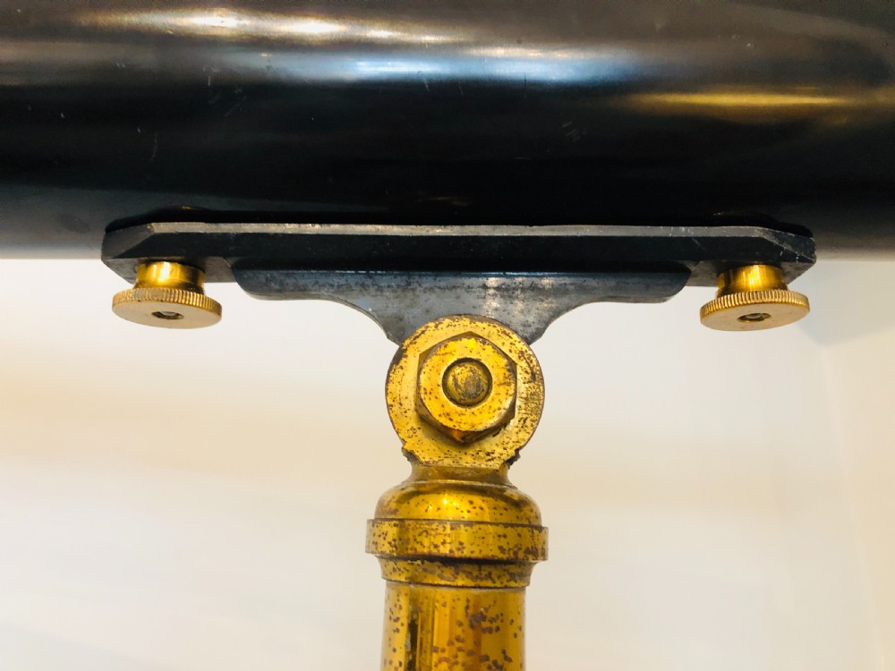 Antique Broadhurst Clarkson & Co Library Telescope on Military Tripod View XVIII