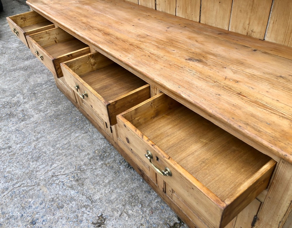 Huge Antique Georgian Pine Dresser View VII
