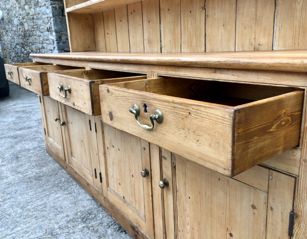 Huge Antique Georgian Pine Dresser View VIII