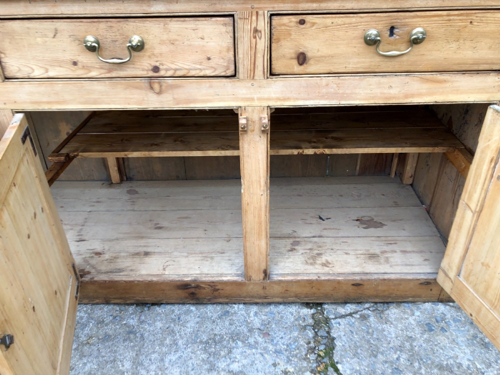 Huge Antique Georgian Pine Dresser View XI