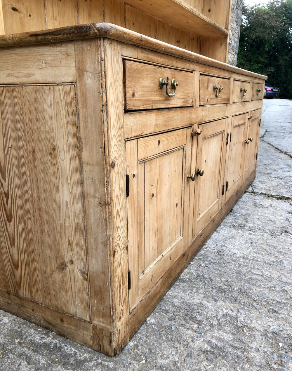 Huge Antique Georgian Pine Dresser View XIII