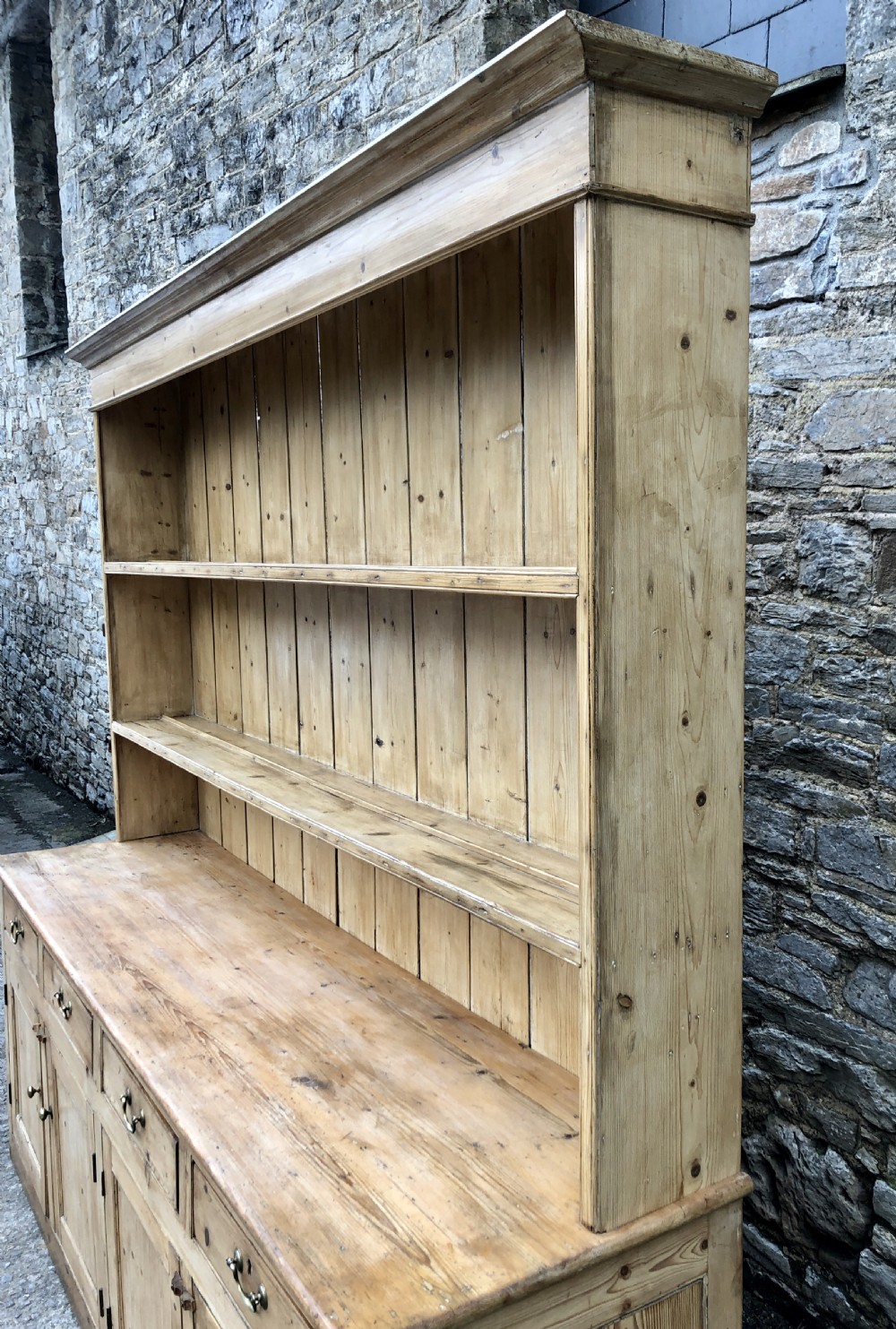 Huge Antique Georgian Pine Dresser View XIX